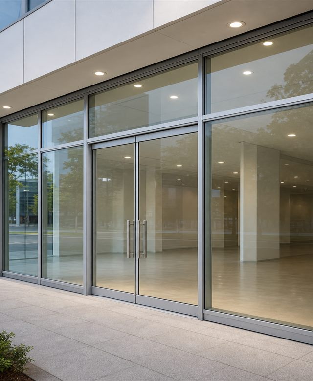 Fachada comercial de vidro
